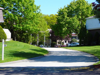 E-F-G Parking Lot Entrance. Buildings E, F and G (right to left)